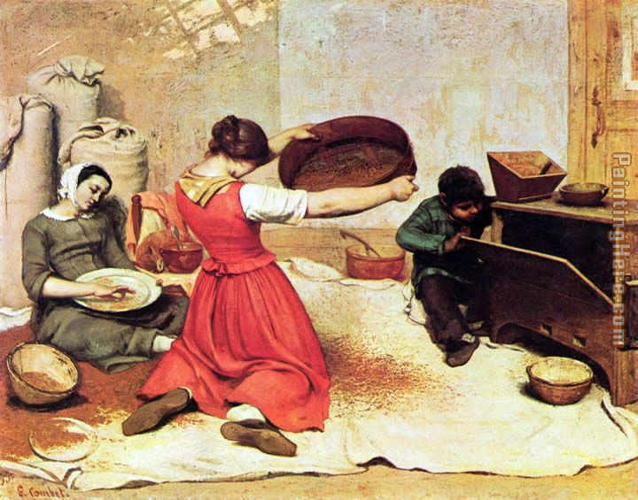 The Grain Sifters painting - Gustave Courbet The Grain Sifters art painting